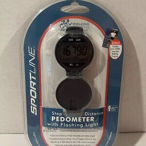 Sportline Step and Distance Pedometer with Flashing Light, NEW